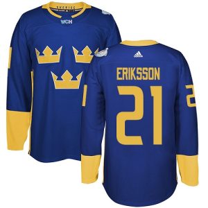 Herren Team Schweden #21 Loui Eriksson Authentic Königsblau Auswärts 2016 World Cup